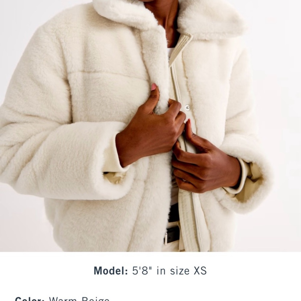 Abercrombie & Fitch Warm Beige Teddy Jacket